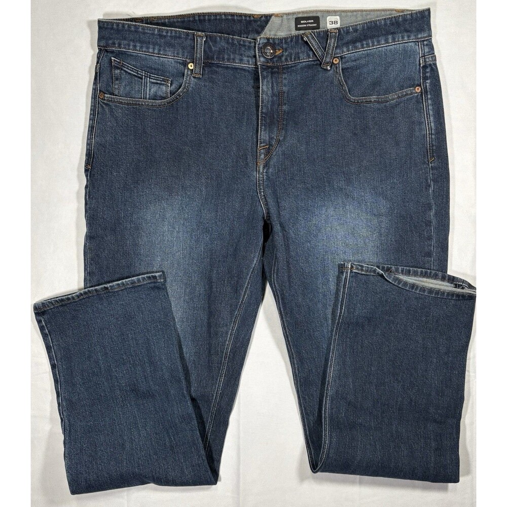 Volcom Solver Men’s Jeans 38”x30” Modern Straight Denim Blue